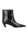 Khaite Womens Black Arizona Leather Ankle Boots 7 In Black