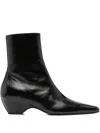 Khaite Arizona Pointed-toe Calf Leather Ankle Boots In Black