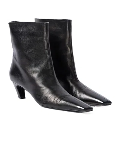 Khaite Arizona Square-toe Ankle Boots In Black