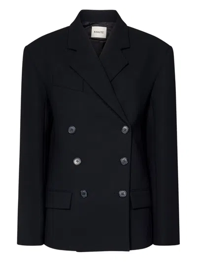 Khaite Arnoll Double-breasted Coat In Black
