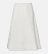 Khaite Artin High-waisted A-line Midi Skirt In Cotton In Animal Print