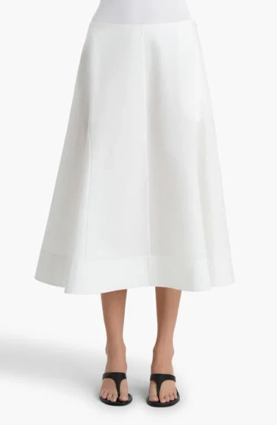 Khaite Artin Cotton Midi Skirt In White
