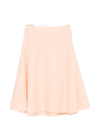 Khaite Artin Paneled Cotton Midi Skirt In Brown