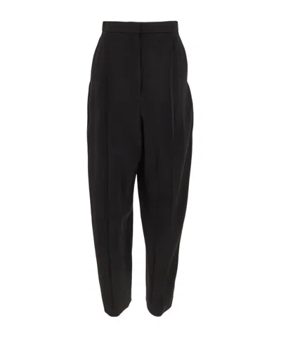 Khaite Ashford High-waisted Tapered Leg Trousers In Black