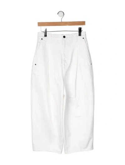 Pre-owned Khaite Ashford Wide Leg Jeans In White