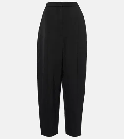 Khaite Womens Maris High-rise Straight-leg Wool-blend Trousers Black