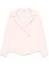 Khaite Silk Shirt With Wide Collar In Pink