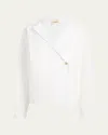 Khaite Ashton Double-breasted Cotton Top In White