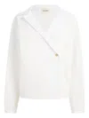 Khaite Ashton Double-breasted Cotton Top In White