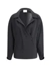 Khaite Ashton Double Breasted Silk Top In Black