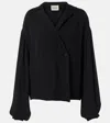 Khaite Ashton Double Breasted Silk Top In Black