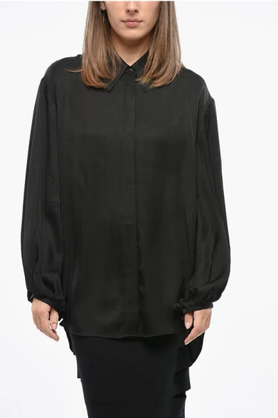 Khaite Asimemtrical Cut Shirt In Black