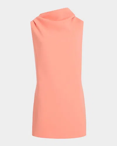 Khaite Astor Cowl-neck Sleeveless Mini Dress In Orange