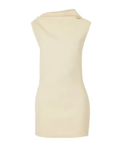 Khaite Astor Crepe Mini Dress In Neutral
