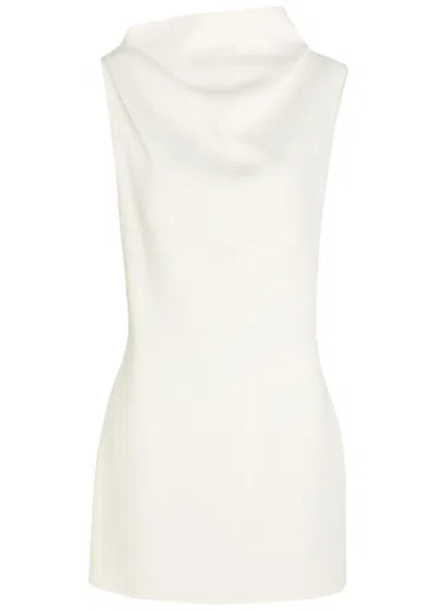 Khaite Astor Draped Sleeveless Mini Dress In White