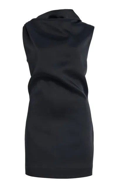 Khaite Astor Satin Mini Dress In Black