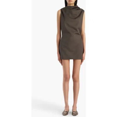 Khaite Astor Sleeveless Draped Virgin Wool Minidress In Animal Print
