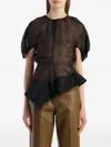 Khaite Rumi Draped Silk Organza Top In Black