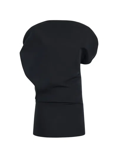 Khaite Asymmetric Dress In Black