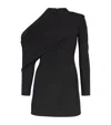 Khaite Tristan Draped Cold-shoulder Long-sleeve Top In Black