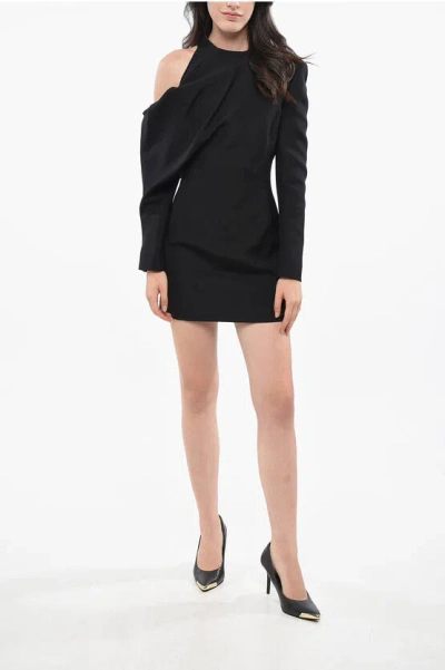 Khaite Asymmetrical Cut Mini Dress With Pad Straps Grösse S In Black