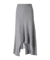 Khaite Asymmetrical Hem Jersey Midi Skirt