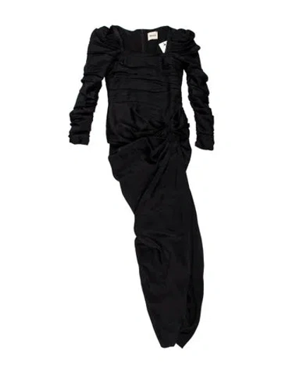 Pre-owned Khaite Asymmetrical Long Dress In Black