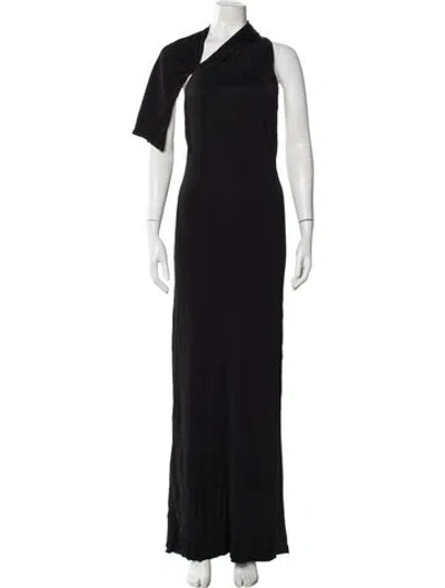 Pre-owned Khaite Asymmetrical Long Dress In Black