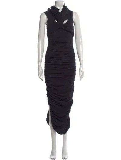 Pre-owned Khaite Asymmetrical Long Dress In Black