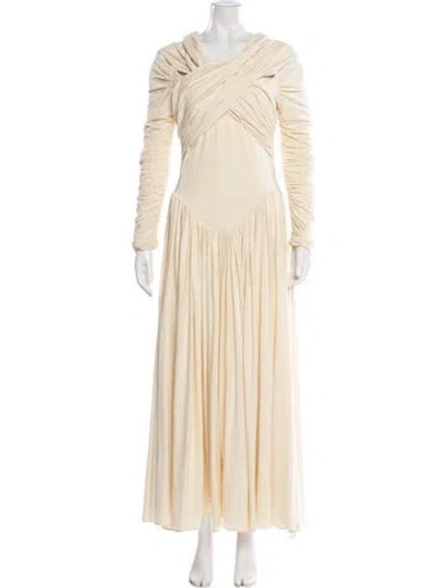 Pre-owned Khaite Asymmetrical Long Dress In Neutral