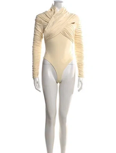 Pre-owned Khaite Asymmetrical Long Sleeve Bodysuit In Neutral