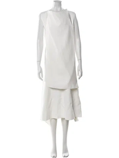 Pre-owned Khaite Asymmetrical Mini Dress In White
