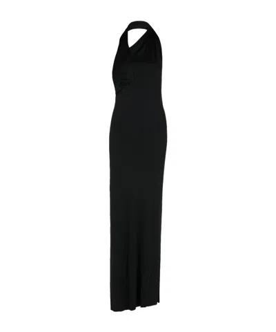 Khaite Asymmetrical Pendant Long Skirt In Black