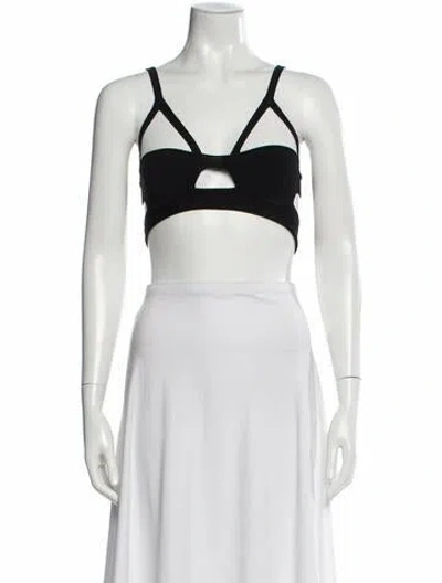 Pre-owned Khaite Asymmetrical Sleeveless Sports Bra In Black