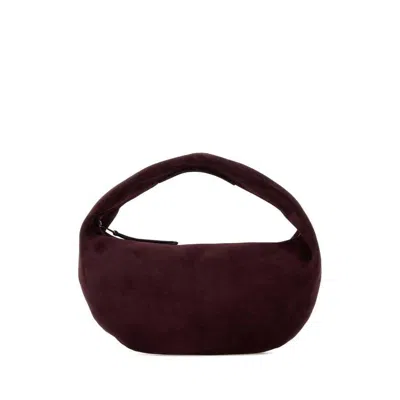 Khaite Aubergine Suede Oliva Shoulder Bag Rougenoir Borse A Mano