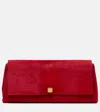 Khaite Womens Audrey Suede Clutch Bag Rebel In Red
