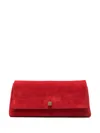 Khaite Womens Audrey Suede Clutch Bag Rebel In Rot