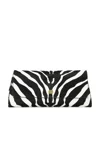 Khaite Audrey Zebra-print Calf Hair Clutch In Black