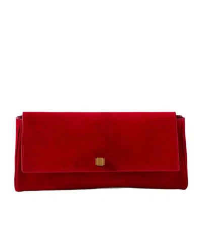 Khaite Womens Audrey Suede Clutch Bag Rebel In Red