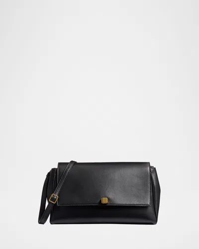 Khaite Audrey Flap Lambskin Crossbody Bag In Black