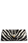 Khaite Audrey Zebra-print Calf Hair Clutch In Black
