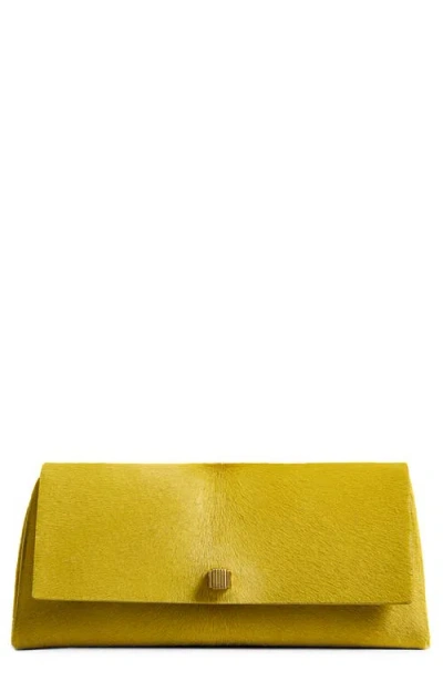 Khaite Audrey Genuine Calf Hair Clutch In Green
