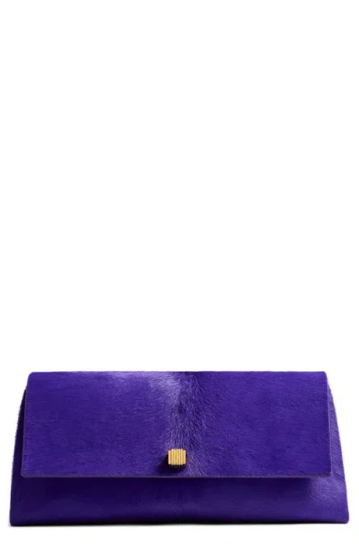 Khaite Audrey Genuine Calf Hair Clutch In Purple