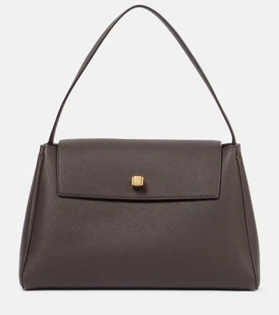 Khaite Audrey Leather Tote Bag In Brown