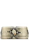 Khaite Audrey Python-effect Leather Clutch In Brown