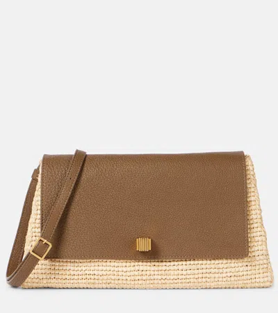 Khaite Schultertasche Audrey Aus Raffiabast Und Leder
