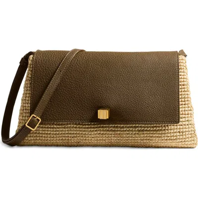 Khaite Audrey Raffia And Textured-leather Shoulder Bag
