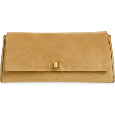 Khaite Audrey Suede Clutch In Neutral