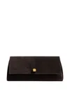 Khaite Audrey Suede Clutch Bag In Brown