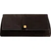 Khaite Audrey Suede Clutch In Brown